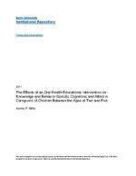 The effects of an oral health educational intervention on knowledge and behavior-specific cognitions and affect in caregivers of children between the ages of two and five